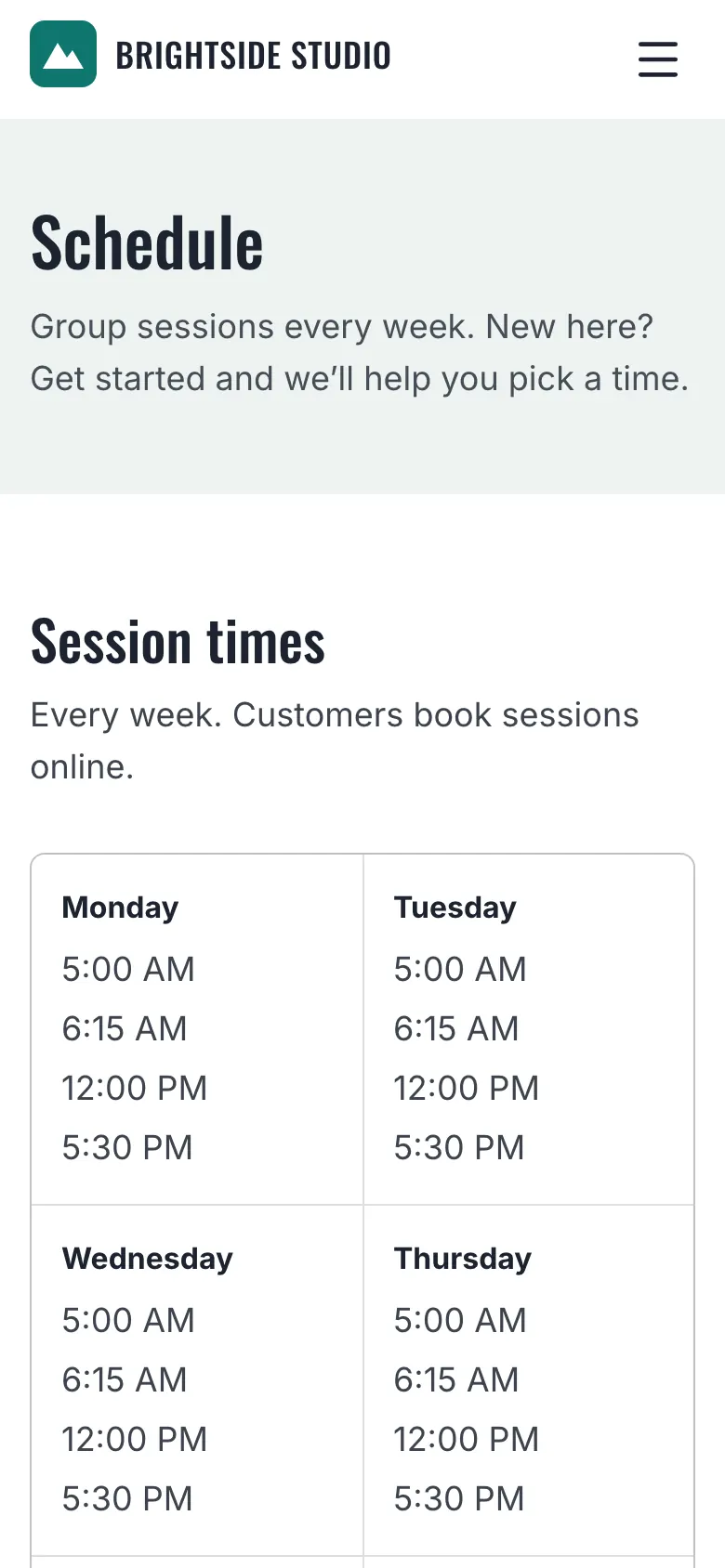 Public timetable on a phone